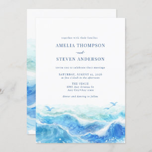 Invitación Boda del océano azul