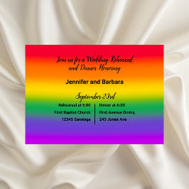 Invitación Boda del Orgullo Gay Arcoiris con acuarela