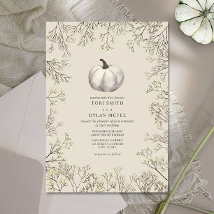 Invitación Boda del otoño de la bebé de calabaza
