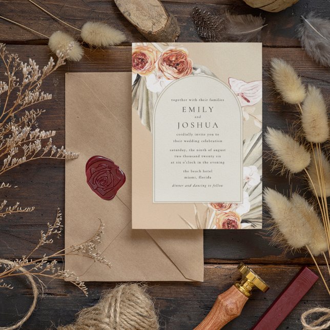 Invitación Boda del otoño digital de Boho Floral (Subido por el creador)