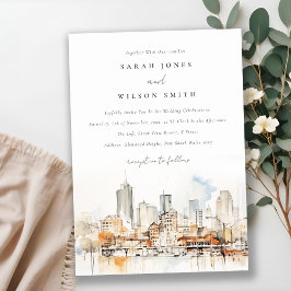 Invitación Boda del paisaje acuático de Atlanta Georgia