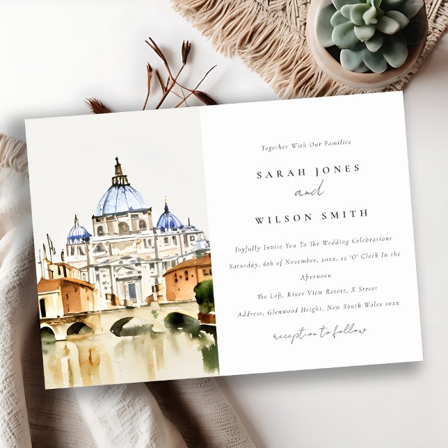 Invitación Boda del paisaje acuático de la Ciudad del Vatican (Subido por el creador)