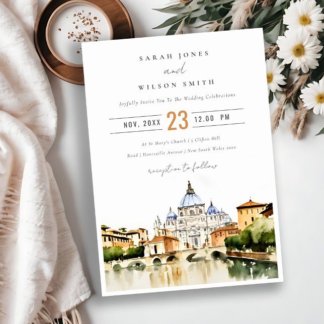 Invitación Boda del paisaje acuático de la Ciudad del Vatican (Subido por el creador)