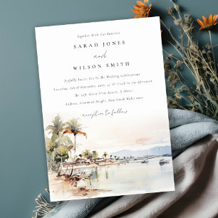 Invitación Boda del paisaje acuático de Montego Bay Jamaica