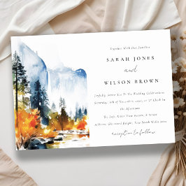 Invitación Boda del paisaje de invierno de Mountain River Fal