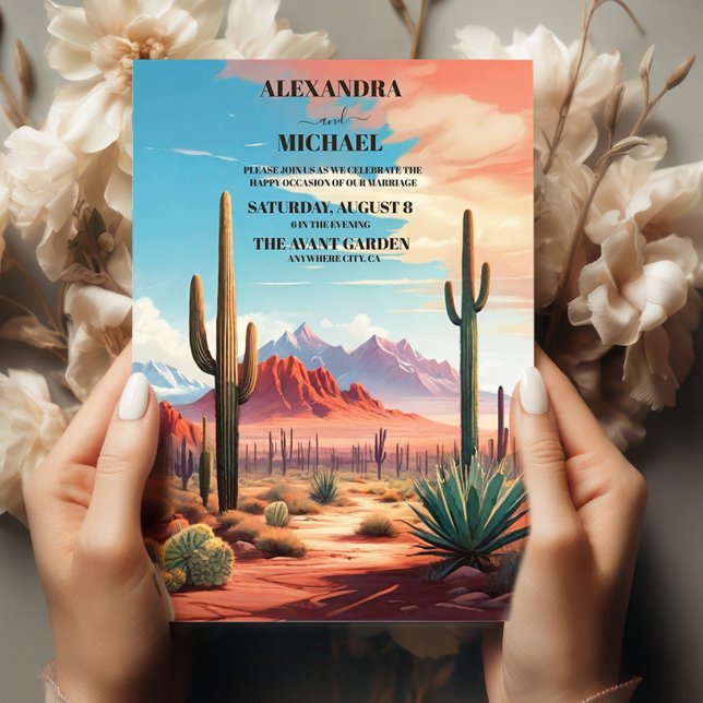 Invitación Boda del Paisaje del Desierto de Saguaro Cactus (Subido por el creador)