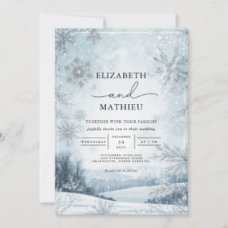 Invitación Boda del paisaje invernal escarpado