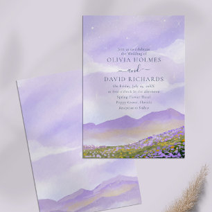 Invitación Boda del paisaje nocturno de Lilac caprichoso