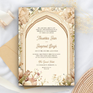 Invitación Boda del Palacio Indio de Pavos Reales del Jardín 