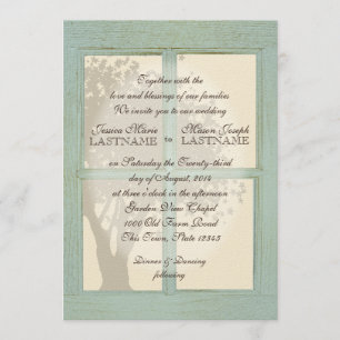 Invitación Boda del panel de ventana de país de vintage