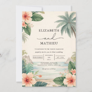 Invitación Boda del Paraíso Floral Tropical