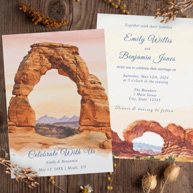 Invitación Boda del Parque Nacional Watercolor Southwest Arch (Subido por el creador)