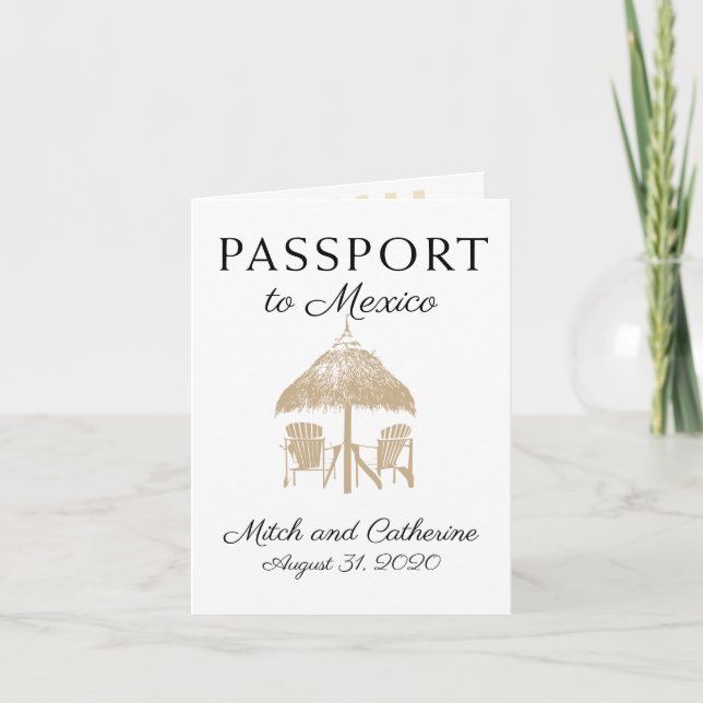 Invitación Boda del pasaporte del moreno de Puerto Penasco (Anverso)