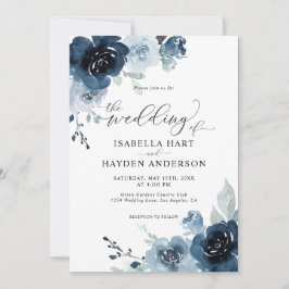 Invitación Boda del Pastel Floral de pizarra negra de la mari