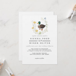Invitación Boda del pato de la flor silvestre Mallard