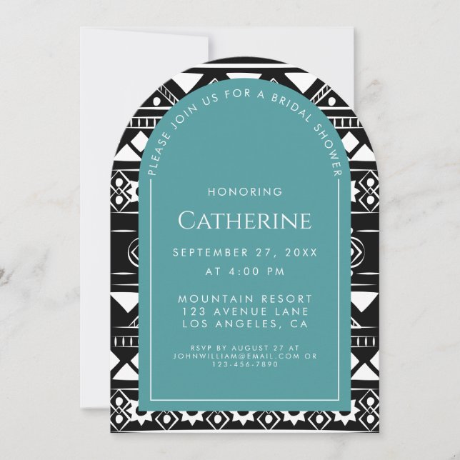 Invitación Boda del patrón Boho Arch Green Bridal Shower (Anverso)