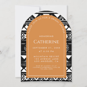 Invitación Boda del patrón Boho Arch Naranja Bridal Shower