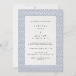 Invitación Boda del patrón de ondas Seigaiha japonés mínimo