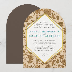 Invitación Boda del patrón de pájaro de amor rojo de Aqua Vin