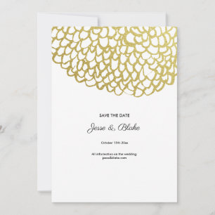 Invitación Boda del patrón de Petal dibujado a mano con oro