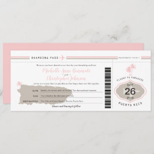 Invitación Boda del Pink Palm Tree Boarding Puerto Rico