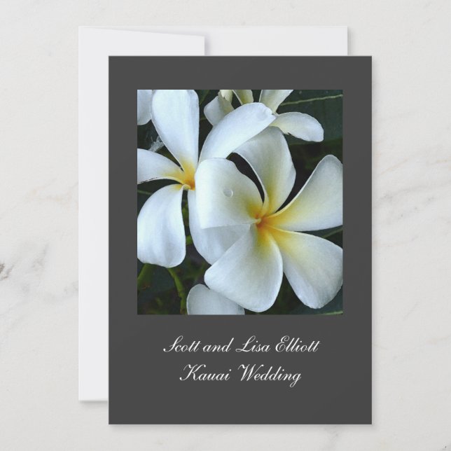 Invitación Boda del Plumeria de Kauai (Anverso)