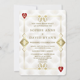 Invitación Boda del Póquer del Casino Royale Gatsby de Oro de