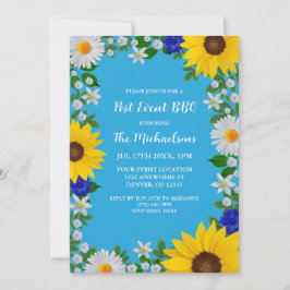 Invitación Boda del Post Floral Azul del cielo de verano