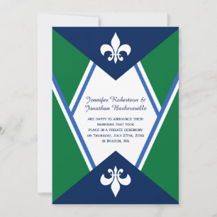 Invitación Boda del Post Green Kelly Blue de la Marina Modern