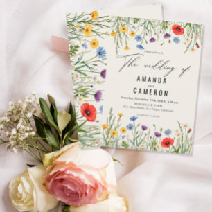 Invitación Boda del prado de flor salvaje de primavera