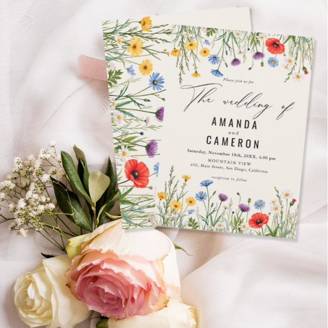 Invitación Boda del prado de flor salvaje de primavera (Subido por el creador)