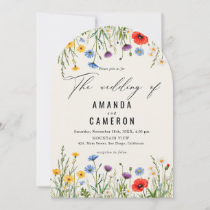 Invitación Boda del prado de flor salvaje de primavera