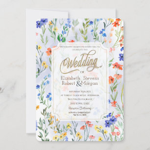 Invitación Boda del prado de flores silvestres de primavera c