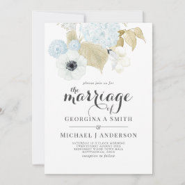 Invitación Boda del presupuesto de la Marina Blanca Azul Dust