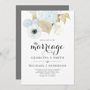 Invitación Boda del presupuesto de la Marina Blanca Azul Dust