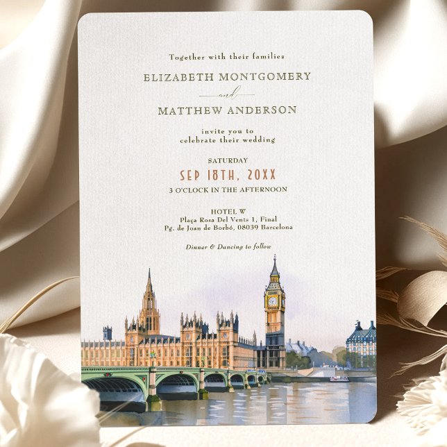 Invitación Boda del puente Big Ben Westminster de Londres (Subido por el creador)