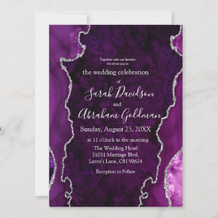 Invitación Boda del Purpurina personalizado Purple Agate