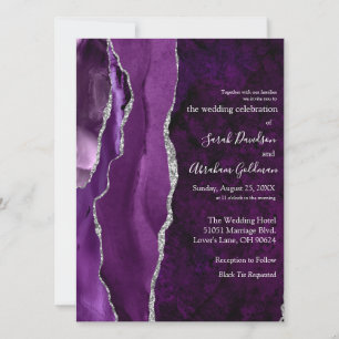 Invitación Boda del Purpurina personalizado Purple Agate