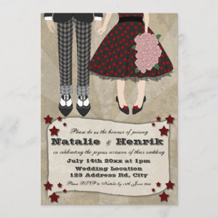 Invitación Boda del Rockabilly, boda 5x7 *