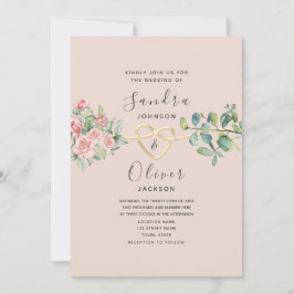 Invitación Boda del Rosa Boho Floral Pink Dusty