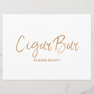 Invitación boda del Rótulo "Cigar Bar"   Elegante Rosa de oro