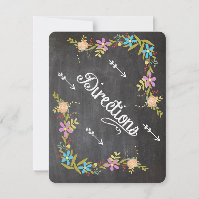 Invitación Boda del Rustic Coral Aqua Garland Chalkboard (Anverso)