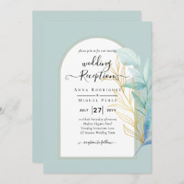 Invitación BODA del sabio de la hoja de oro de vidrio marino 