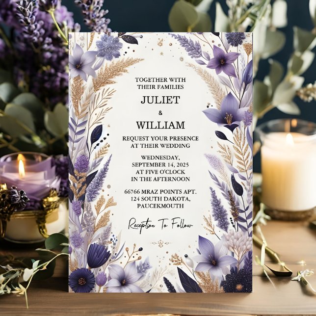 Invitación Boda del sabio de lavanda de verano de la primaver (Subido por el creador)