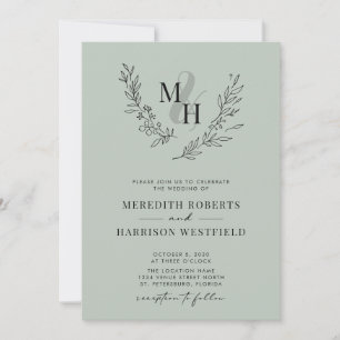 Invitación Boda del sabio del código QR de la guirnalda del m