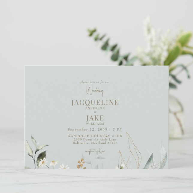 Invitación Boda del sabio ligero de bailes (Anverso de pie)