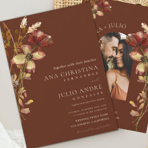 Invitación Boda del sitio web de fotos de otoño de Rust Wildf