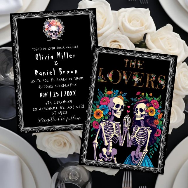 Invitación Boda del Skeleton floral gótico halloween (Subido por el creador)