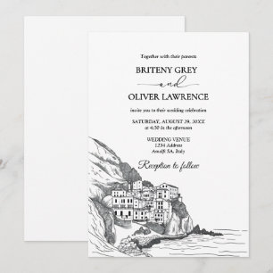 Invitación Boda del Skyline acuático Amalfi Coast Italia
