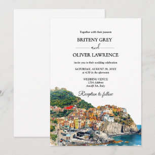 Invitación Boda del Skyline acuático Amalfi Coast Italia